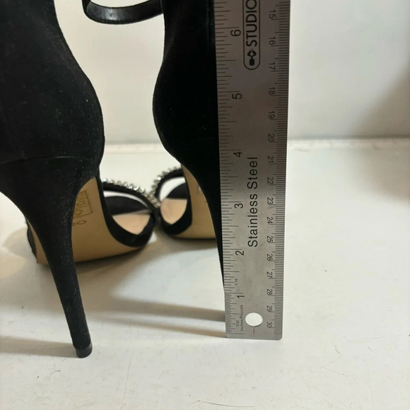 Aldo women’s black velvet crystal embellished strappy stiletto  heeled sandals 9 - Picture 8 of 12
